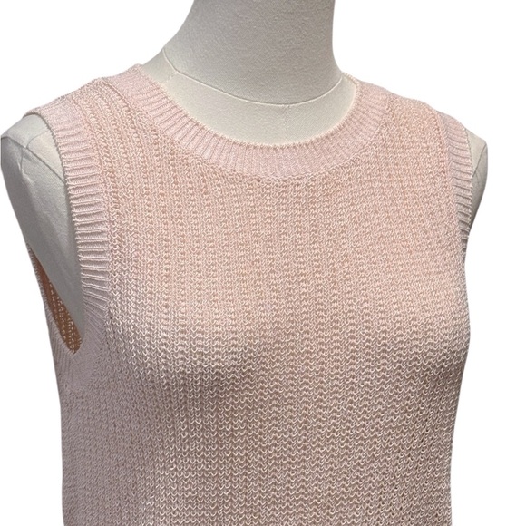 J. McLaughlin Lena Open Knit Powder Pink Sleeveless Spring Sweater Vest Women XS - Picture 4 of 11